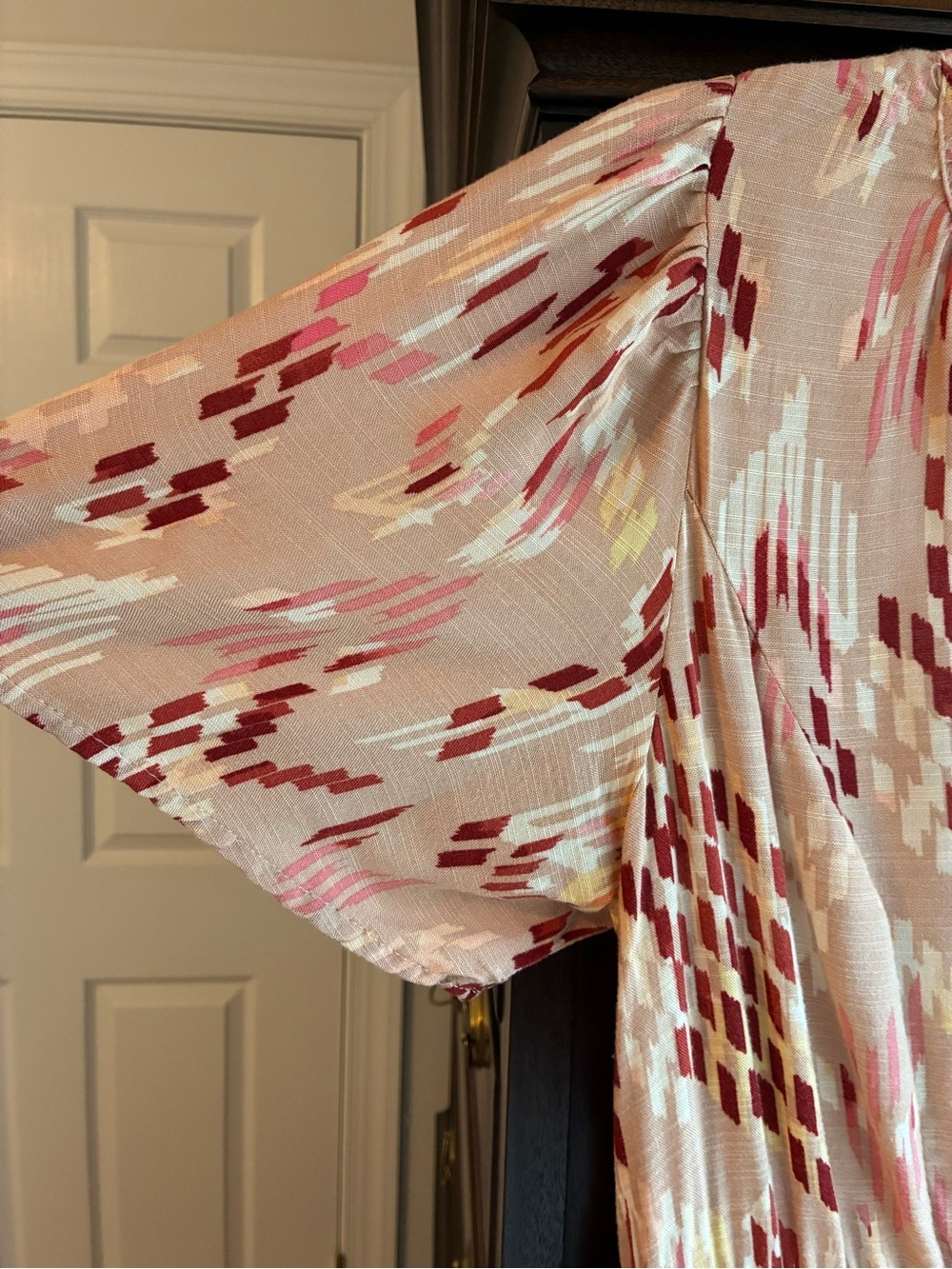 Knox Rose Pink Ikat Boho Midi Dress | Size Small - Picture 5 of 9